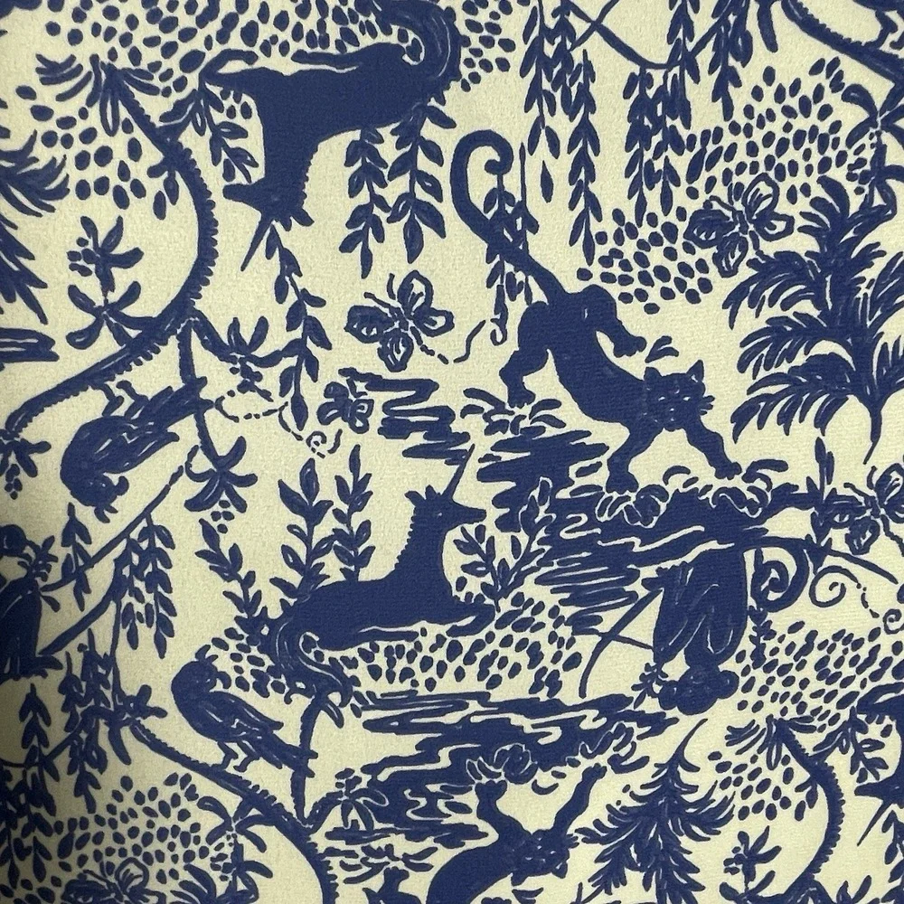 Lily Pulitzer Evah Ready Set Gecko Shift Dress Women‎ XXS Blue Sleeveless V-Neck